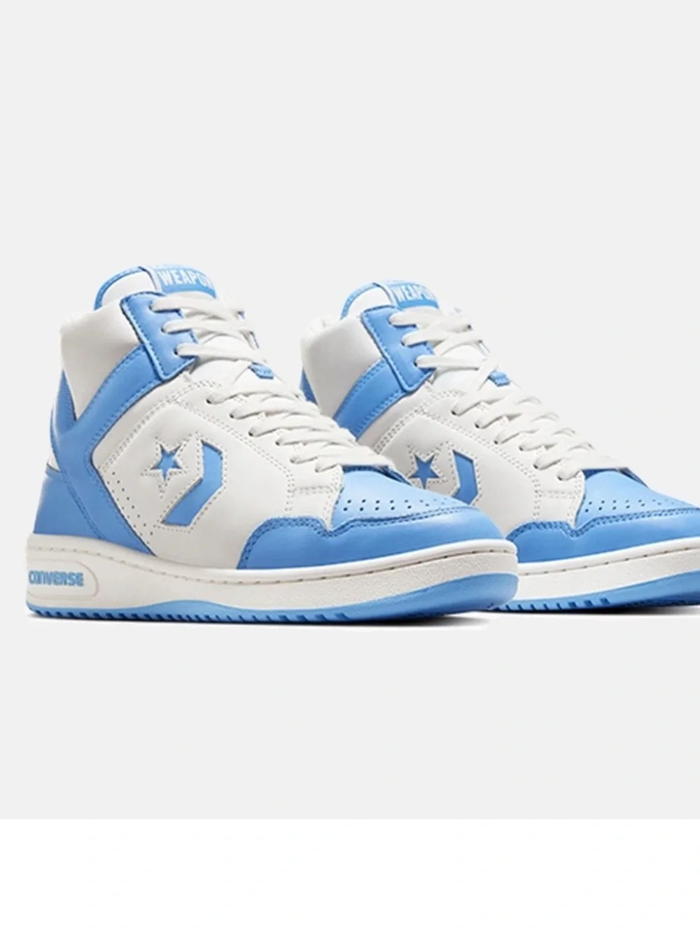 Converse Weapon Mid Light Blue Leather Basketball “UNC” Shoes A10597C Mens 10